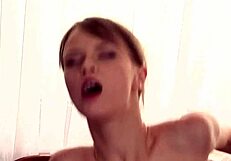 girl shakes in fear and pleasure at first anal pounding