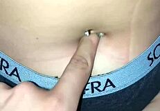 Cute Sexy Latina 18+ Belly Button Fingering Massage Close-Up