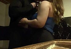 They slip into the bathroom for a private moment after gym sweat