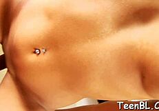 Licking Mature Teen Sucks Huge Cock Balls for Facial Cumshot