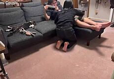 Japanese Wife's Big Tits Shaking in Creampie Missionary Voyeur Sex