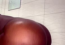 chubby black babe with huge tits and big pussy rides bbc doggystyle spits and cums hard