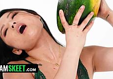 Asian Princess Lulu Chu Gags on Monster Cock Chokes Flashes Panties Lovehole Stretched