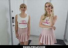 Blonde Stepmom Girlfriend Threesome Ravages POV