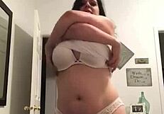 stripping at home with big tits milf homemade amateurs ripping clothes 🔥👙