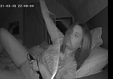 MILF SLAMMAS HER CLIT RAW WITH DILDO BEFORE BED ON SPY CAM