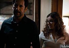 coed trades dirty acts for old man's monster cock face fuck and creampie