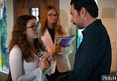 coed trades dirty acts for old man's monster cock face fuck and creampie