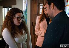 coed trades dirty acts for old man's monster cock face fuck and creampie