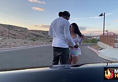 curvy brunette barbi bends over big ass riding rome majors monster cock in car