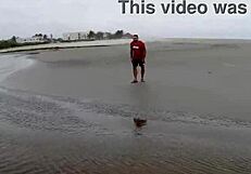 lukas pounds skinny beach slut's tight pussy doggystyle till creampie overflow!