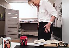 that lucky teen scores with his horny milf tutor pounding her bent over doggystyle