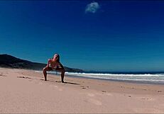 travel show host sasha ikeyeva flaunts ass in bikini on spanish doninos beach