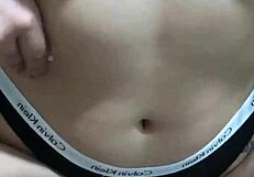 Sexy Latina Teases Deep Navel in Tight Lingerie