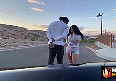 curvy brunette barbi bends over big ass riding rome majors monster cock in car