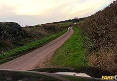 british cop seduces slutty american milf in black fishnets for public outdoor fuck