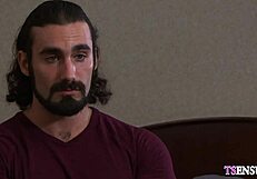 latina shemale's round ass tempts lover for anal play