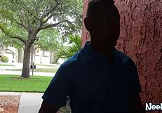 Naomi Foxxx's ebony milf squirting drenches cam in hardcore action!