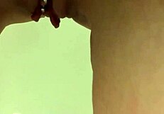 my pretty pierced pussy pees slow in the bathroom mirror solo