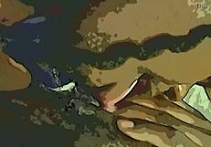 Amateur ebony pussy licked while black dildo stretches her wet