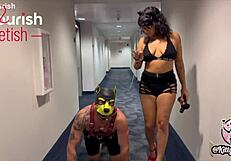 Kitty kewpie straps on to peg interracial pup ash hard