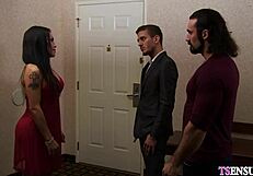 latina shemale's round ass tempts lover for anal play