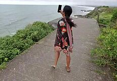 lukas pounds skinny beach slut's tight pussy doggystyle till creampie overflow!