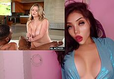 big natural tits latina rubs herself craving that massive bbc creampie