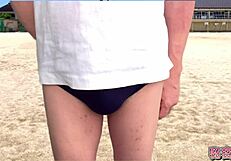 college girl in bloomers masturbates outdoors