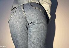 Petite latina neighbor girl soaks jeans in desperate close-up pee fetish