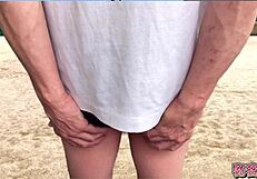 college girl in bloomers masturbates outdoors