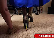 Daisy Ducati rams toys deep in blonde hoe Leya Falcon's huge fake tits ass