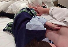 petite japanese schoolgirl maid rides cock in uniform creampie mess