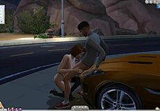 Sims 4 Hottie Boldly Sucks Massive Cock Outdoors in Public Thrill