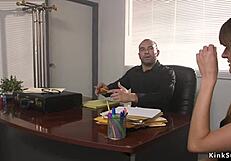 i surrender as sexy babe chokes on cock in tight bondage