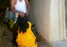 i'm outside with my desi girlfriend pounding her hard in hindi