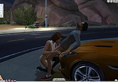 Sims 4 Hottie Boldly Sucks Massive Cock Outdoors in Public Thrill