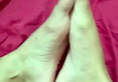 Cream Massage on Beautiful Feet Close Up