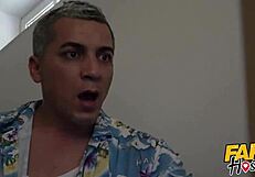 dude creeps on cute freckled blonde teen in dorm and fucks her rough with rimming