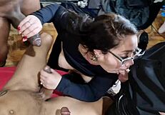 they made me suck cock then double penetrate my wet holes