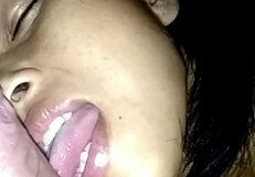 you gotta see this busty amateur with her smooth shaved pussy loving every second of that deep oral until the creampie finish