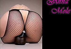 sounds of deep pussy penetration as pawg in pantyhose rides huge dildo with big round juicy ass shaking