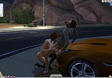 Sims 4 Hottie Boldly Sucks Massive Cock Outdoors in Public Thrill