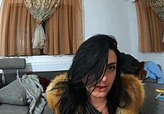 mmm curvy milf calla fingers juicy pussy in shiny fur coats and heels 😍