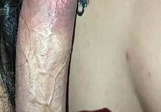 Latina teen sneaks off with best friend for monster cock blowjob and pov titfuck