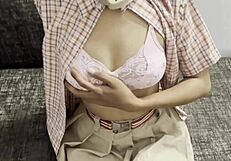 step daddy twists my little 18+ titties so hard after school