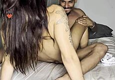 Brazilian big ass teen rides huge cock with anal creampie moans