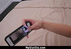 Stepsis Tricks Boyfriend Pretending Fuck with Friend's Cock Instead!