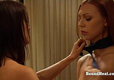 i watch my naughty lesbian slaves bare their big boobs and shaved pussies