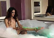 Pretty Skinny Teen 18+ Bathes Naked Exposing Small Tits on Webcam Chatgmasturbate